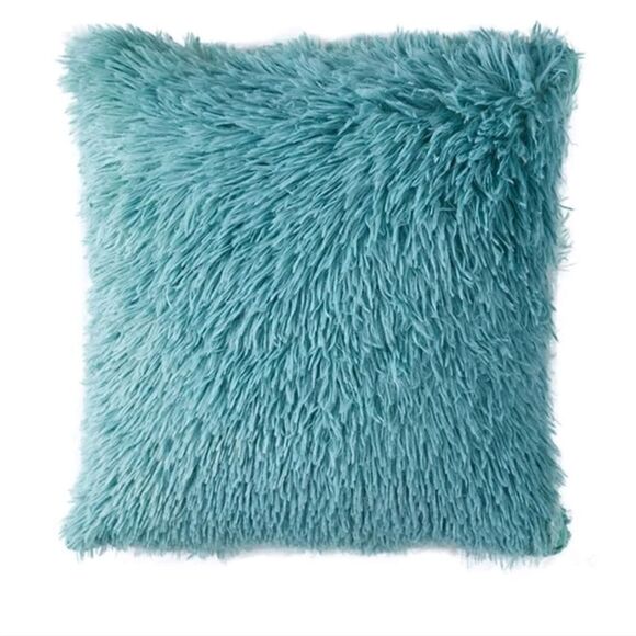 Blue Fuzzy Pillow Cover - Picture 1 of 2